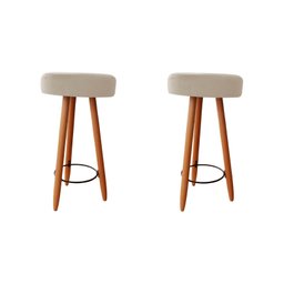 Kit Duas Banqueta Alta para Área Gourmet Balcão Pés Palito Porcelana Eli Móveis e Decoração - 1