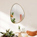 Ver imagem 1 de Espelho Decorativo Organico 40x30 com Borda Moldura em Lamina de Madeira