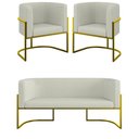 Ver imagem 1 de Kit Sofá 2 Lugares + 2 Poltronas Bouclê Gold Bege