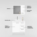 Ver imagem 2 de Gabinete para Banheiro com Cuba e Espelho Incluso Turin 60 - Avelato / Branco