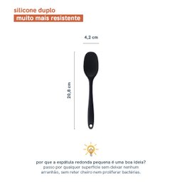 ESPÁTULA DE SILICONE DUPLO REDONDA PEQUENA - OIKOS - 2