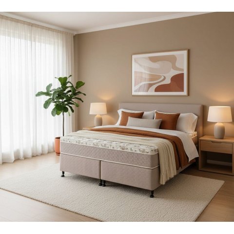 Cama Box Queen Castor Class Pocket 158x198x52 + Box Castor