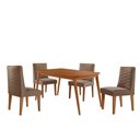 Ver imagem 7 de Mesa de Jantar Copper 120cm Tampo Mdf 4 Cadeiras Moderna Veludo Creme/naturalle/naturalle