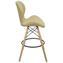 Ver imagem 4 de Kit 3 Banquetas Slim Eiffel Wood Estofada 