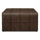 Ver imagem 2 de Puff Itália Retangular com Costura Trançada Courino Marrom Bz Home Decor