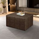 Ver imagem 1 de Puff Itália Retangular com Costura Trançada Courino Marrom Bz Home Decor