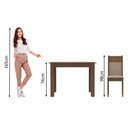 Ver mais imagens de Conjunto Sala de Jantar Madesa Lola Mesa Tampo de Madeira com 2 Cadeiras Rustic/Crema/Pérola Cor:Rus