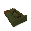 Ver imagem 4 de Sofá Ilha com Encosto e Almofadas Móveis Olimpo 245cm Modulado Linho/pu Verde/marrom G45 - Gran Belo