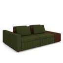 Ver imagem 2 de Sofá Ilha com Encosto e Almofadas Móveis Olimpo 245cm Modulado Linho/pu Verde/marrom G45 - Gran Belo