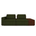 Ver imagem 6 de Sofá Ilha com Encosto e Almofadas Móveis Olimpo 245cm Modulado Linho/pu Verde/marrom G45 - Gran Belo