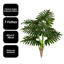 Ver imagem 5 de Planta Imbé Artificial Permanente 90cm com Tronco e 7 Folhas Verdes Decorativas