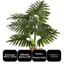 Ver imagem 6 de Planta Imbé Artificial Permanente 90cm com Tronco e 7 Folhas Verdes Decorativas