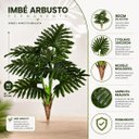 Ver imagem 2 de Planta Imbé Artificial Permanente 90cm com Tronco e 7 Folhas Verdes Decorativas