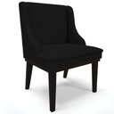 Ver imagem 1 de Cadeira Decorativa Sala de Jantar Base Fixa de Madeira Firenze Veludo Luxo Preto/Preto G19 - Gran Be