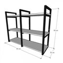 Ver imagem 2 de Prateleira industrial com três níveis cor preto 68x30x90