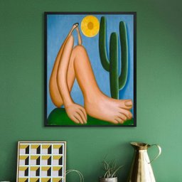 Quadro Tarcila do Amaral - Abaporu 33x24cm:madeira Branca - 2 Quadro Tarcila do Amaral - Abaporu 33x24cm:madeira Branca - 2