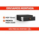 Ver imagem 3 de Mesa de Cabeceira Suspensa 40cm com Gaveta MDF 15mm Preto Corrediça Telescópica Já Montada