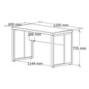 Ver imagem 7 de Mesa Escrivaninha Retangular Office 120cm Pé Quadro Nogal-preto