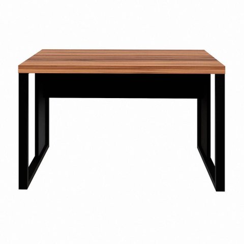 Mesa Escrivaninha Retangular Office 120cm Pé Quadro Nogal-preto