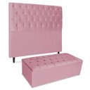 Ver imagem 5 de Cabeceira Estofada Recamier Baú para Cama Box 160cm Queen:Rosa