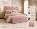 Ver imagem 3 de Cabeceira Estofada Recamier Baú para Cama Box 160cm Queen:Rosa