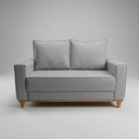 Ver imagem 2 de Sofá 2 Lugares Hungria Base Madeira Tecido Linho Cinza Claro Living 1,80m
