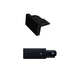 Kit Alimentador de Trilho Eletrificado + Ponteira Sobrepor Preto Bivolt - 7