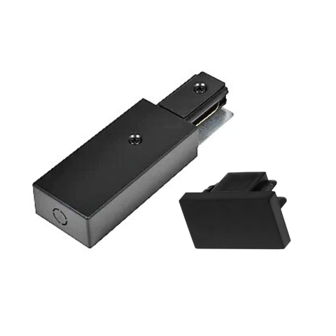 Kit Alimentador de Trilho Eletrificado + Ponteira Sobrepor Preto Bivolt