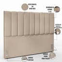 Ver imagem 6 de Kit Cabeceira Cama Box Casal King 195cm com Calçadeira Baú Dália W01 Suede Bege - Lyam