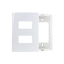 Ver imagem 1 de Placa com Suporte Margirius Sleek 4x2 para 2 Módulos Horizontais Distanciados Branca