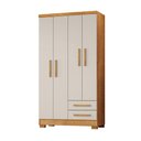 Ver imagem 5 de Guarda Roupa Multiuso Paris 4 Portas 2 Gavetas com Corrediças Telescópicas Cedro/Off White