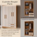 Ver imagem 2 de Guarda Roupa Multiuso Paris 4 Portas 2 Gavetas com Corrediças Telescópicas Cedro/Off White