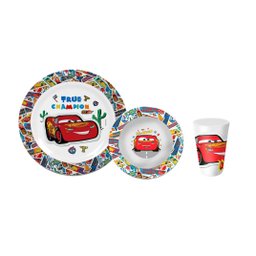 Prato Tigela Copo Talheres Refeiçao Infantil Bebe Carrinhos - 3