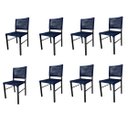 Ver imagem 1 de Kit 8 Cadeiras Camila Corda Náutica e Alumínio Azul