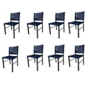 Ver imagem 1 de Kit 8 Cadeiras Camila Corda Náutica e Alumínio Azul