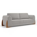 Ver imagem 1 de Sofá Living Bloom 160cm 02 Lugares com Pés de Madeira Bouclê Cinza - Desk Design