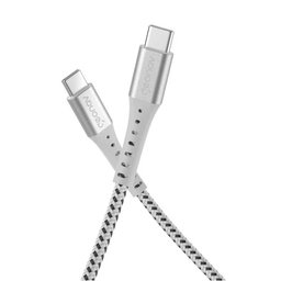 Cabo Usb-c para Usb-c em Nylon Trançado Geonav 1,2m Branco - 8