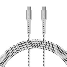 Cabo Usb-c para Usb-c em Nylon Trançado Geonav 1,2m Branco - 2