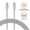 Cabo Usb-c para Usb-c em Nylon Trançado Geonav 1,2m Branco - 5
