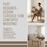 Puff Requinte Suede Bege com Pés Palito – Vit Decor - 6