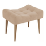 Puff Requinte Suede Bege com Pés Palito – Vit Decor - 1