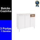 Ver imagem 4 de Balcão Armário Cozinha Área Serviço Multiuso Branco/rústico