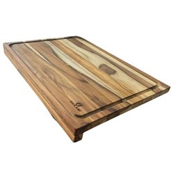 Tábua para Corte de Carne Encaixe L Madeira 48x33cm Teca Churrasco Zanline - 3