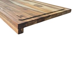 Tábua para Corte de Carne Encaixe L Madeira 48x33cm Teca Churrasco Zanline - 9