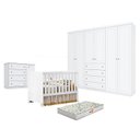 Ver imagem 1 de Quarto de Bebê Americano 6 Portas Com berço Americano Katatau Branco Acetinado – Reller - Henn e Col