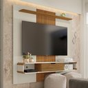 Ver imagem 1 de Painel para TV Pérola Ripada com Nichos 65 Off White Cinamomo MDP Bechara Móveis