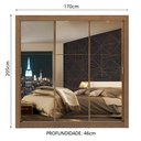 Ver imagem 3 de Guarda-Roupa Casal Madesa Mônaco 3 Portas de Correr de Espelho Rustic Cor:Rustic