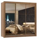 Ver imagem 2 de Guarda-Roupa Casal Madesa Mônaco 3 Portas de Correr de Espelho Rustic Cor:Rustic