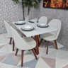 Sala de Jantar Mesa Lia e 4 Cadeiras Dilly Fixas D'confort Design Linho Bege R55 - 1