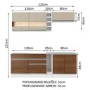 Ver imagem 4 de Armário de Cozinha Completa 220cm Branco/Rustic/Crema Parma Madesa 02